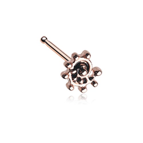 Rose Gold Ambro Swirl Filigree Icon Nose Stud Ring Nose Ring Impulse Piercings