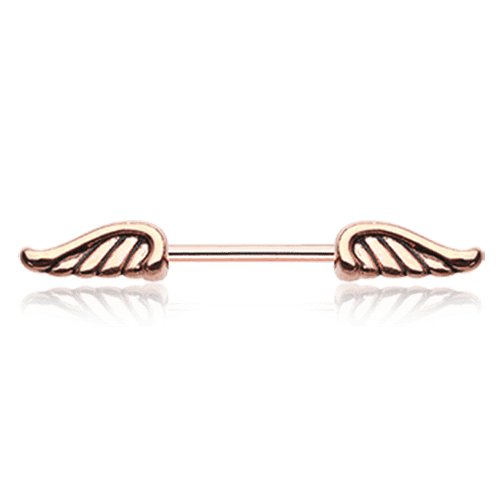 Rose Gold Angel Wing Nipple Barbell Ring Nipple Ring Impulse Piercings