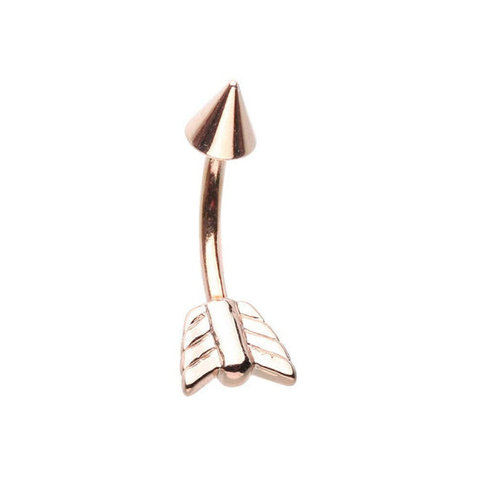 Rose Gold Arrow Katniss Curved Barbell Eyebrow Ring Curved Barbell Impulse Piercings