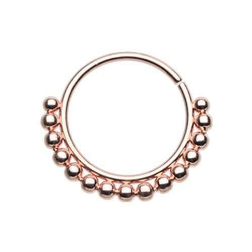 Rose Gold Bali Ball Steel Bendable Nose Hoop Nose Ring Impulse Piercings 20 gauge (0.8mm) 5/16" (8mm)