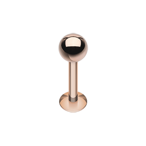 Rose Gold Basic Steel Ball Top Labret Labret Impulse Piercings 16 GA (1.2mm) 5/16" (8mm) 1/8" (3mm)