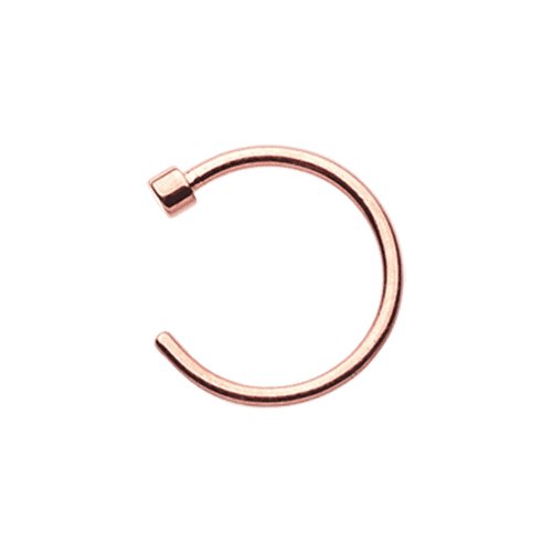 Rose Gold Basic Steel Nose Hook Disk End Hoop Ring Nose Ring Impulse Piercings 20 GA (0.8mm) 5/16" (8mm)