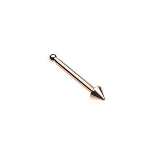 Rose Gold Basic Steel Spike Nose Stud Ring Nose Ring Impulse Piercings Default Title