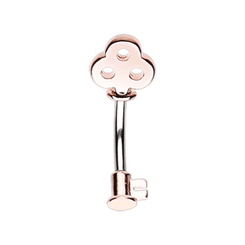 Rose Gold Dainty Princess Key Belly Button Ring Navel Ring Impulse Piercings