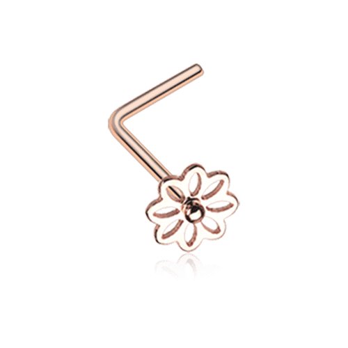 Rose Gold Daisy Breeze Flower L-Shaped Nose Ring Nose Ring Impulse Piercings