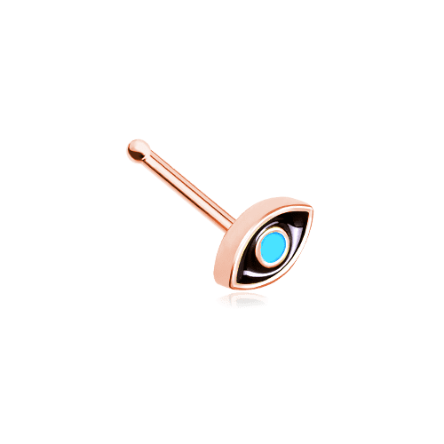 Rose Gold Evil Eye Nose Stud Ring Nose Ring Impulse Piercings