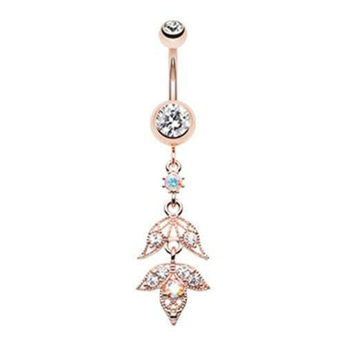 Rose Gold Falling for You Belly Button Ring Navel Ring Impulse Piercings