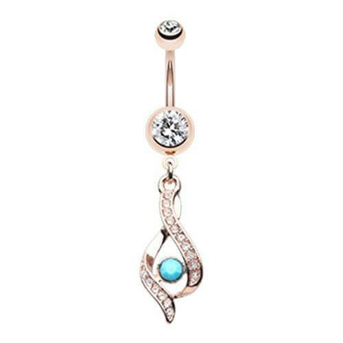 Rose Gold Gypsy Dangle Belly Button Ring Navel Ring Impulse Piercings