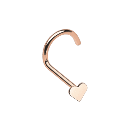 Rose Gold Heart Nose Screw Ring Nose Ring Impulse Piercings