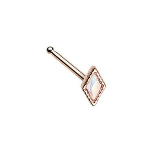 Rose Gold Illuminating Diamond Shape Nose Stud Ring Nose Ring Impulse Piercings Default Title