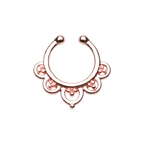 Rose Gold Imperial Filigree Fake Septum Clip-On Ring Fake Septum Ring Impulse Piercings