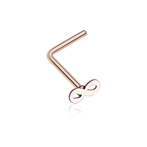 Rose Gold Infinity Loop L-Shaped Nose Ring Nose Ring Impulse Piercings