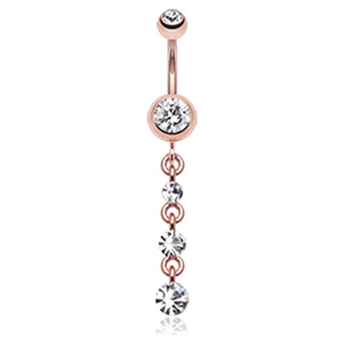 Rose Gold Journey Sparkle Belly Button Ring Navel Ring Impulse Piercings