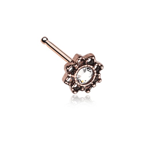 Rose Gold Lotus Flower Filigree Sparkle Icon Nose Stud Ring Nose Ring Impulse Piercings