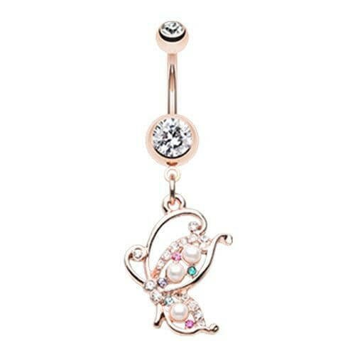 Rose Gold Madame Mariposa Belly Button Ring Navel Ring Impulse Piercings