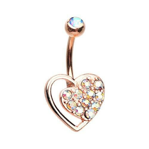 Rose Gold Piece of my Heart Belly Button Ring Navel Ring Impulse Piercings