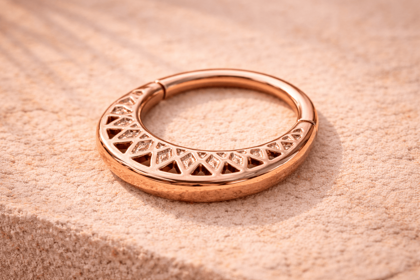 Rose Gold Plated Annealed Tribal Septum Ring - Skin Metals