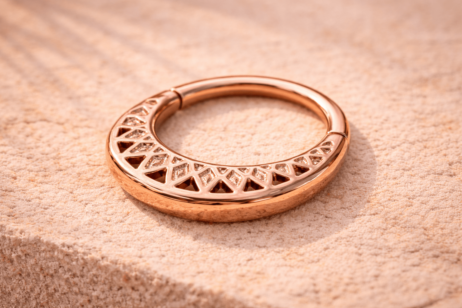 Rose Gold Plated Annealed Tribal Septum Ring - Skin Metals