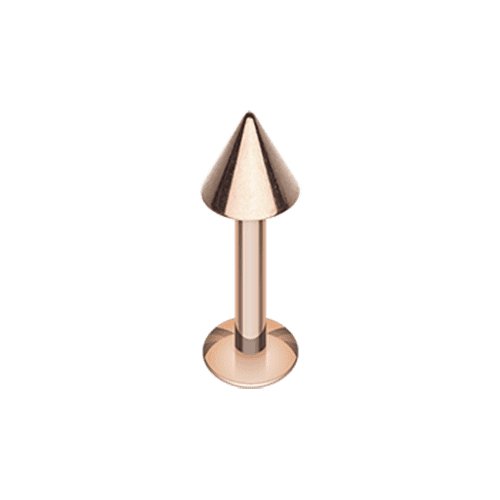 Rose Gold Plated Basic Steel Spike Labret Labret Impulse Piercings 16 GA (1.2mm) 5/16" (8mm) 1/8" (3mm)