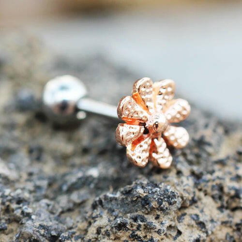 Rose Gold Plated Daisy Flower Cartilage Earring Cartilage Earring Impulse Piercings