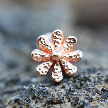 Rose Gold Plated Daisy Flower Cartilage Earring Cartilage Earring Impulse Piercings