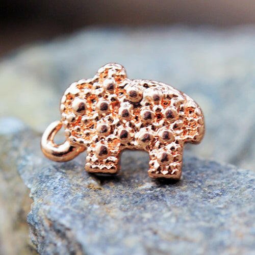 Rose Gold Plated Elephant Labret Labret Impulse Piercings