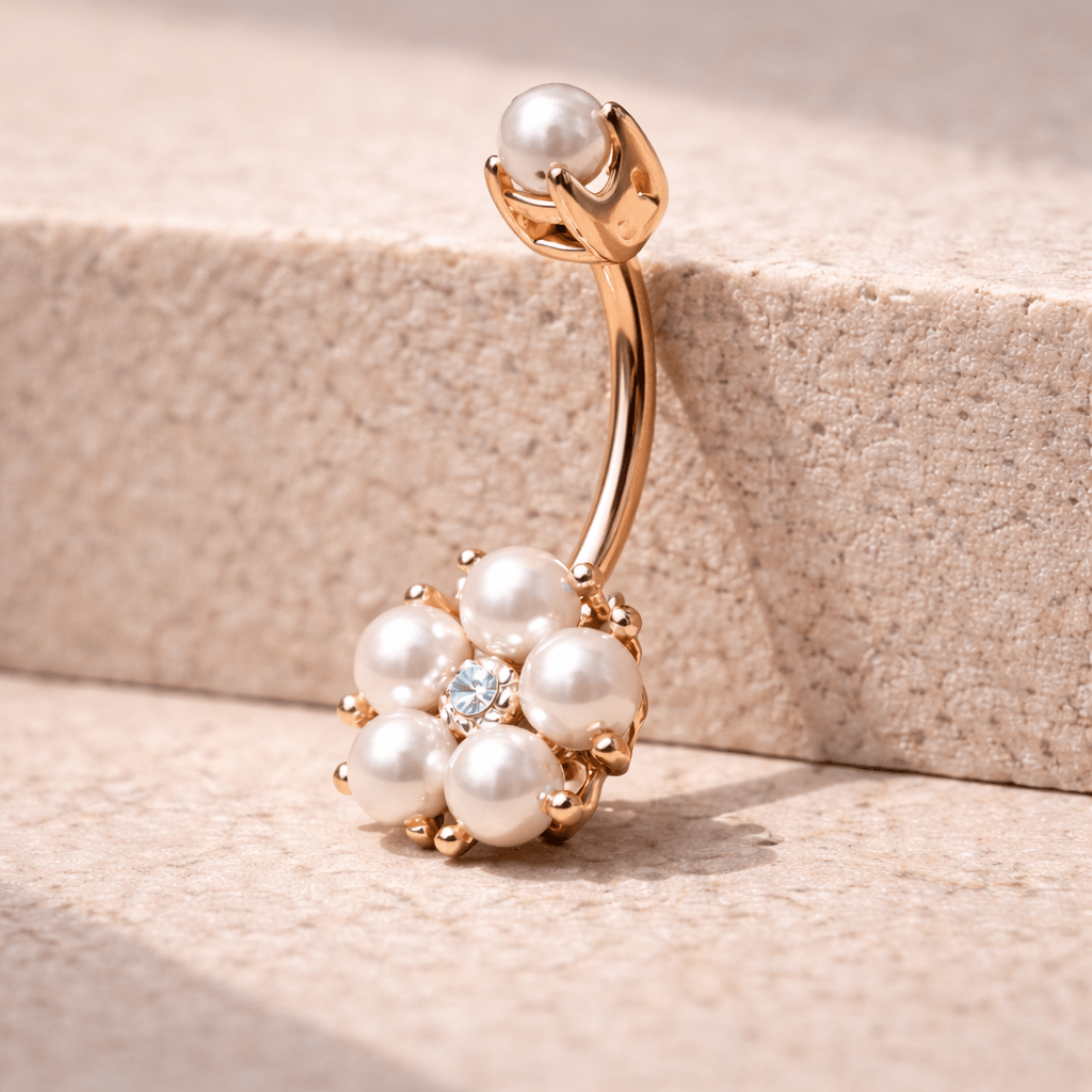 Rose Gold Plated Enchanted Pearl Navel Ring - Skin Metals