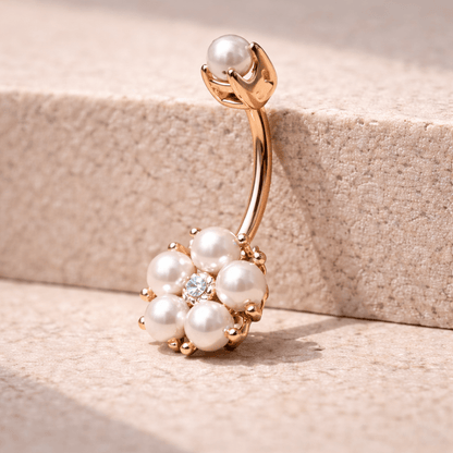 Rose Gold Plated Enchanted Pearl Navel Ring - Skin Metals