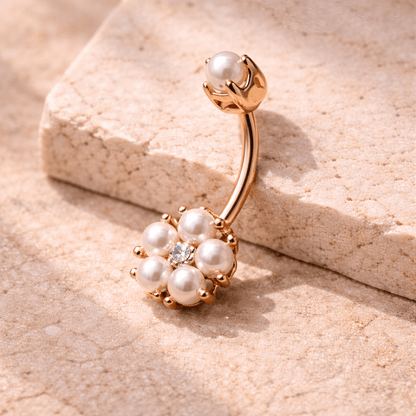 Rose Gold Plated Enchanted Pearl Navel Ring - Skin Metals