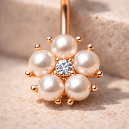 Rose Gold Plated Enchanted Pearl Navel Ring - Skin Metals