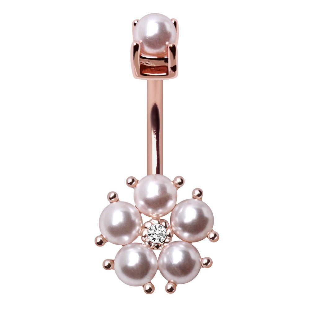 Rose Gold Plated Enchanted Pearl Navel Ring - Skin Metals