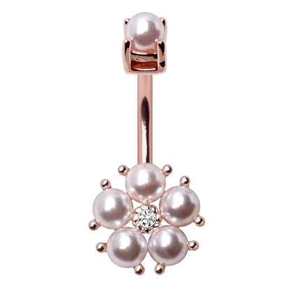 Rose Gold Plated Enchanted Pearl Navel Ring - Skin Metals