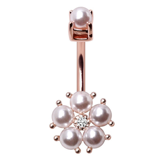 Rose Gold Plated Enchanted Pearl Navel Ring - Skin Metals