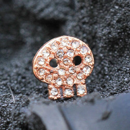 Rose Gold Plated Gleaming Skull Cartilage Earring Cartilage Earring Impulse Piercings