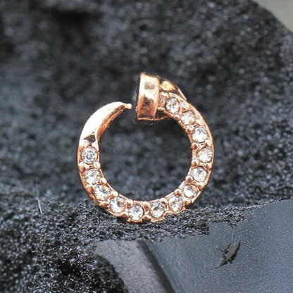 Rose Gold Plated Jeweled Circular Ring Cartilage Earring Cartilage Earring Impulse Piercings