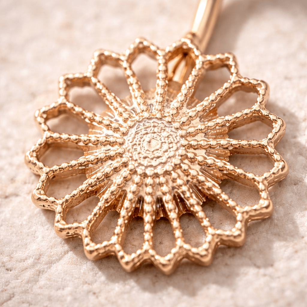 Rose Gold Plated Ornate Flower Navel Ring Navel Ring Impulse Piercings