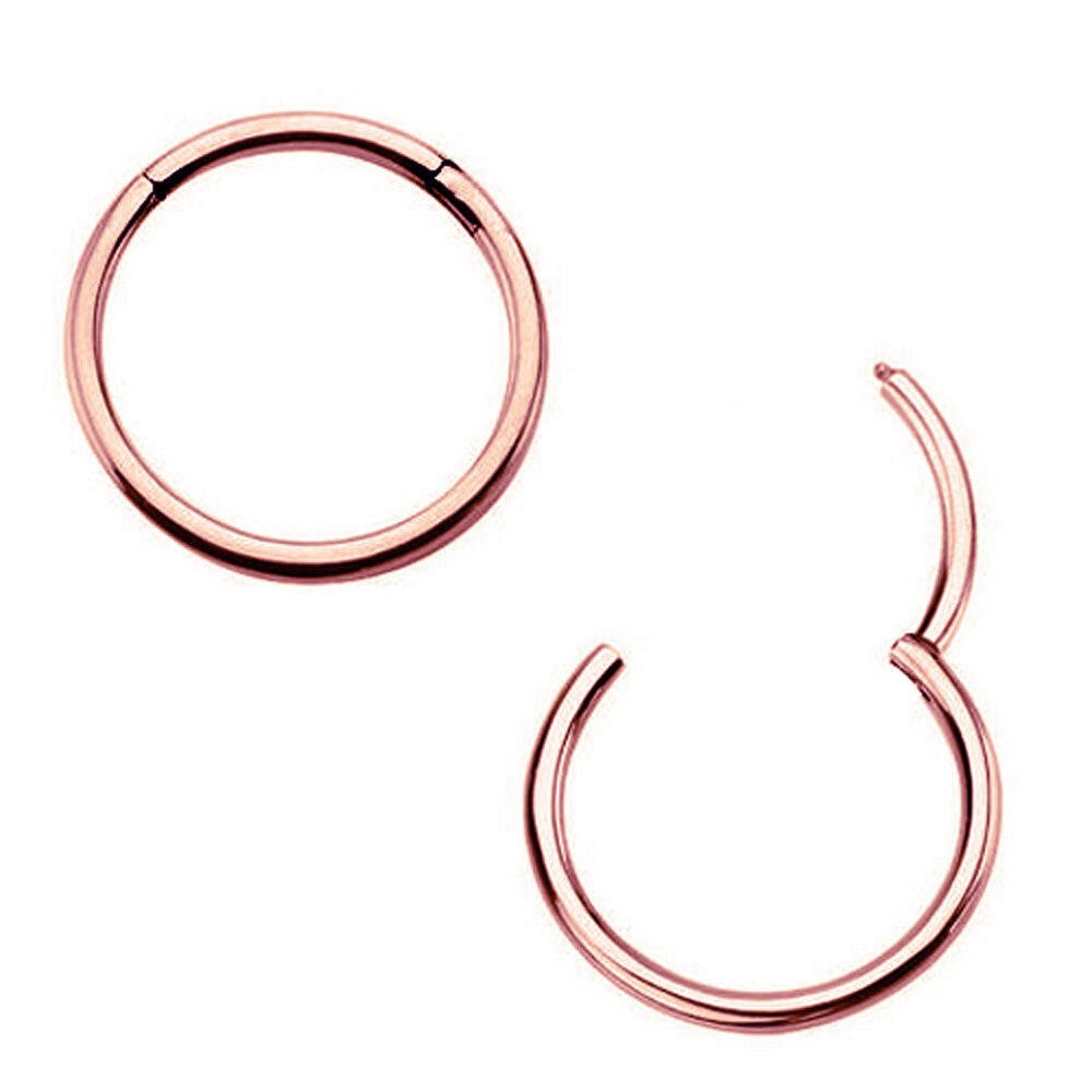 Rose Gold Plated Seamless Clicker Ring Septum Ring Impulse Piercings