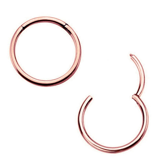 Rose Gold Plated Seamless Clicker Ring Septum Ring Impulse Piercings