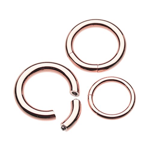 Rose Gold Plated Segmented Captive Bead Ring Septum Ring Impulse Piercings 16 GA (1.2mm) 5/16" (8mm)