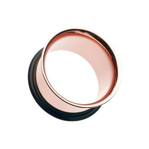 Rose Gold Plated Single Flared Ear Gauge Tunnel Plug Plugs Impulse Piercings 14 gauge (1.6mm)