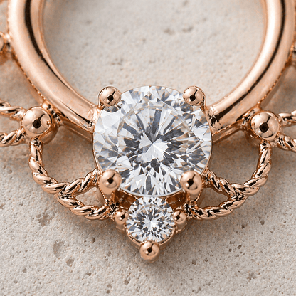 Rose Gold Plated Stainless Steel Made For Royalty Ornate Septum Clicker - Skin Metals