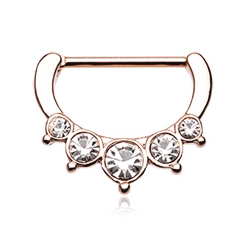 Rose Gold Precia Sparkle Nipple Clicker Nipple Ring Impulse Piercings