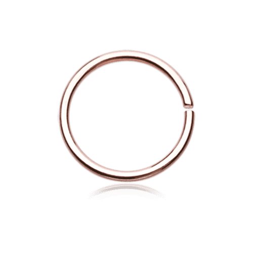 Rose Gold PVD Basic Steel Bendable Nose Hoop Nose Ring Impulse Piercings 20 GA (0.8mm) 1/4" (6mm)