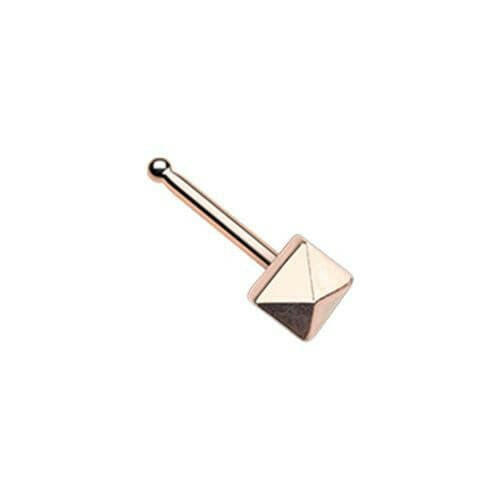 Rose Gold Pyramid Nose Stud Ring Nose Ring Impulse Piercings Default Title