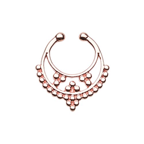 Rose Gold Royal Filigree Fake Septum Clip-On Ring Fake Septum Ring Impulse Piercings