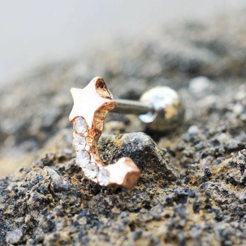 Rose Gold Shooting Star Cartilage Earring Cartilage Earring Impulse Piercings