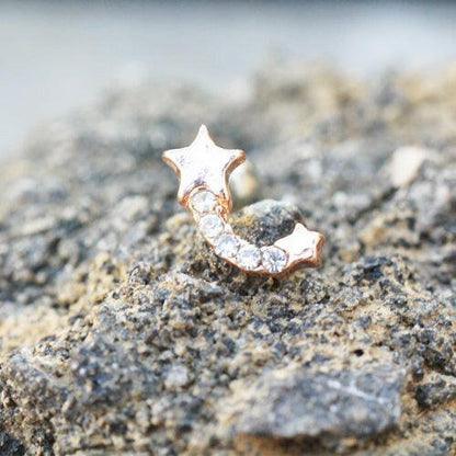 Rose Gold Shooting Star Cartilage Earring Cartilage Earring Impulse Piercings