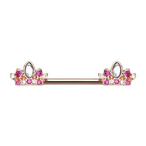 Rose Gold Tiara Crown Sparkle Nipple Barbell Ring Nipple Ring Impulse Piercings