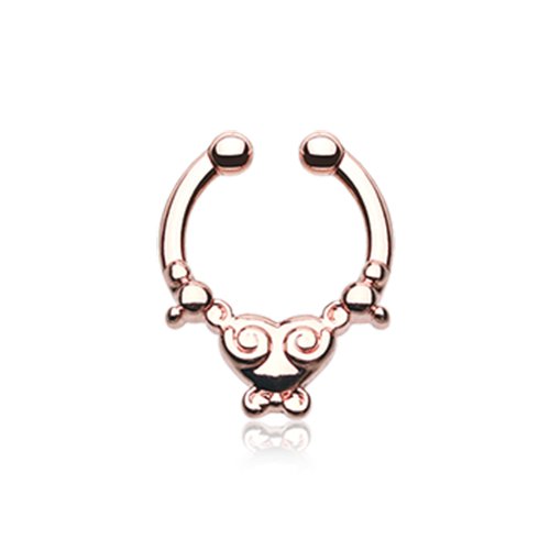 Rose Gold Tribal Saia Fake Septum Clip-On Ring Fake Septum Ring Impulse Piercings