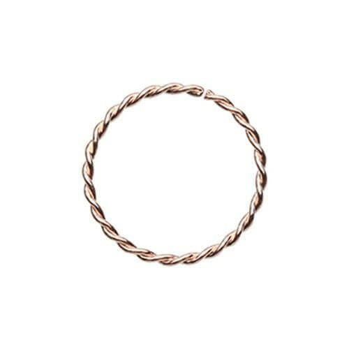 Rose Gold Twist Rope Steel Bendable Nose Hoop Nose Ring Impulse Piercings 20 gauge (0.8mm) 5/16" (8mm)